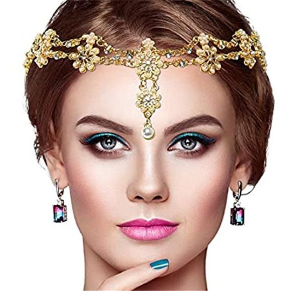 Bohemian Crystal Head Chain: Elegant Hair Accessory